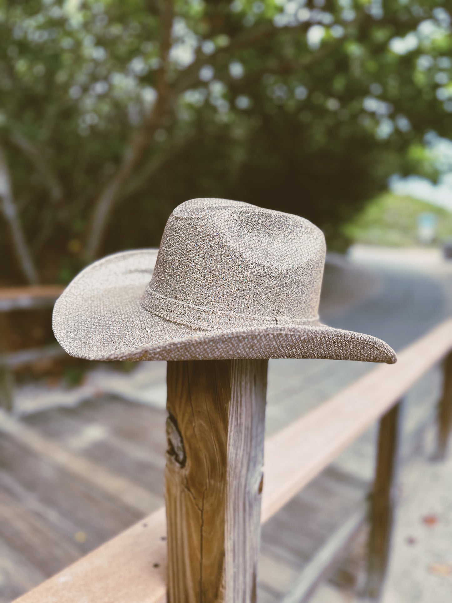 GLITTER COWBOY HAT - SILVER
