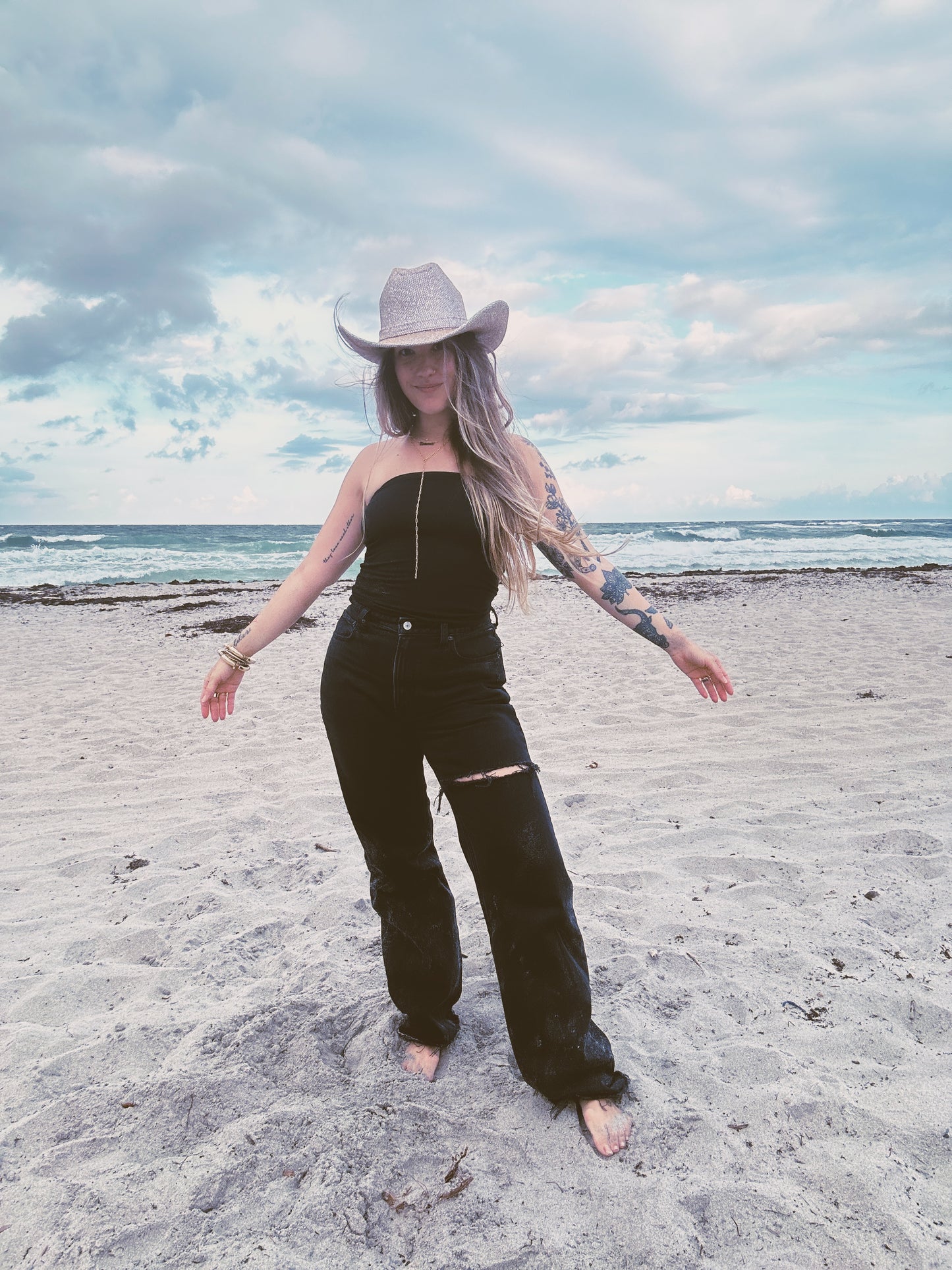 GLITTER COWBOY HAT - SILVER